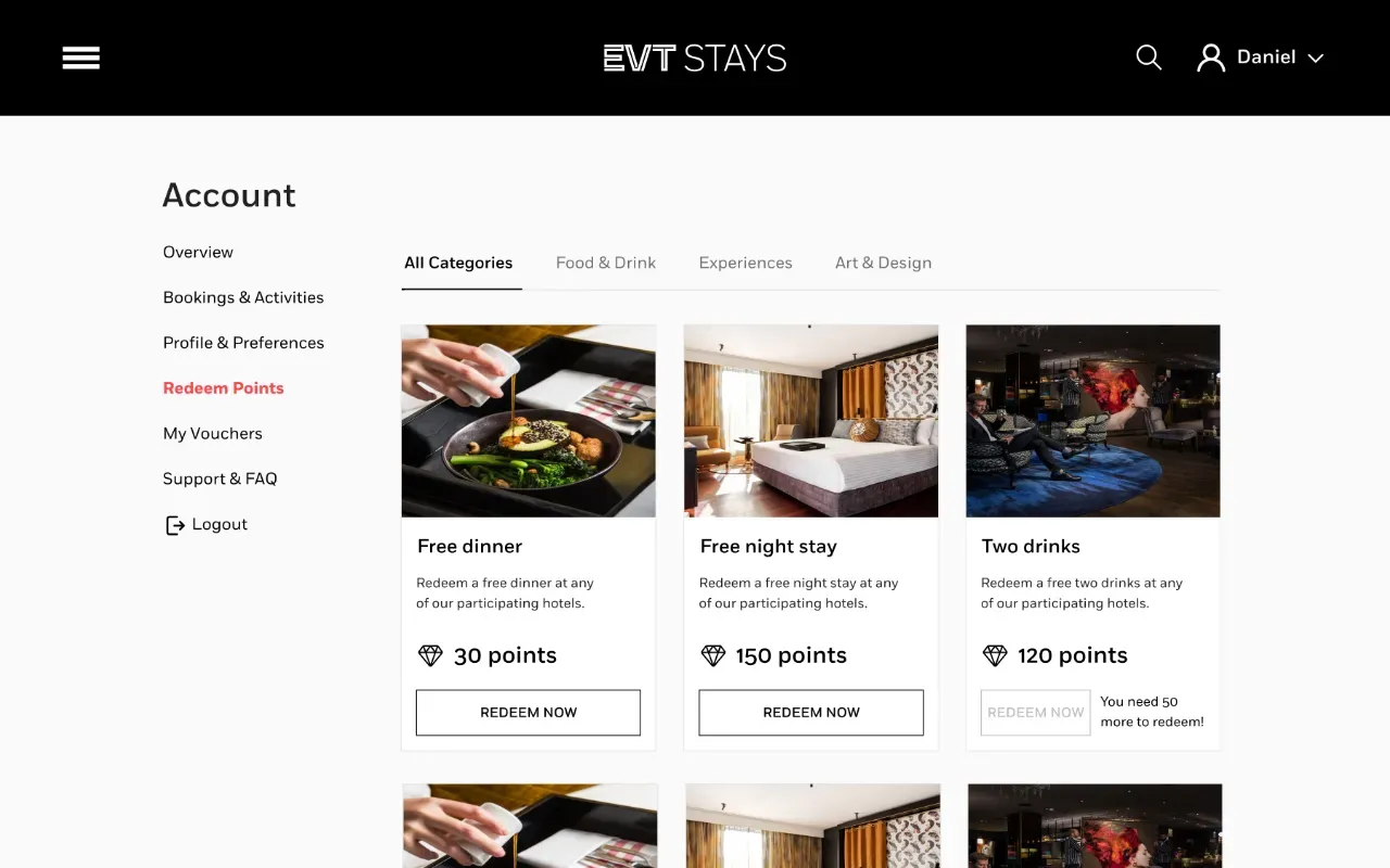 EVT Stays — Rewards