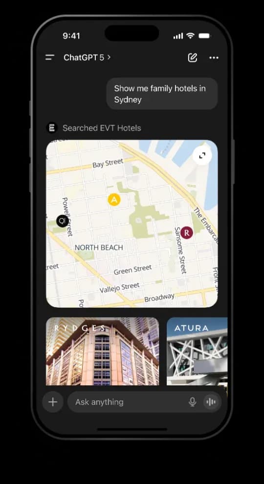 EVT Hotels — ChatGPT App — Hotels in Sydney