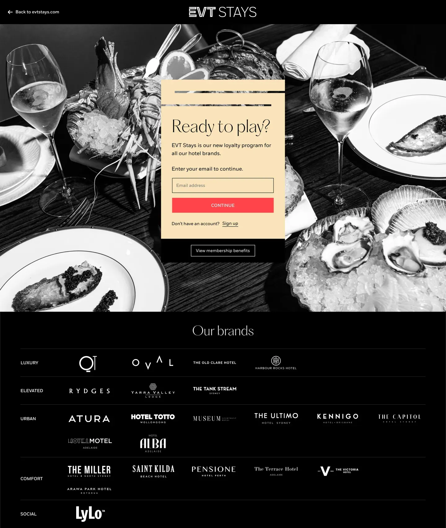 EVT Hotels — One sign-in for every EVT brand