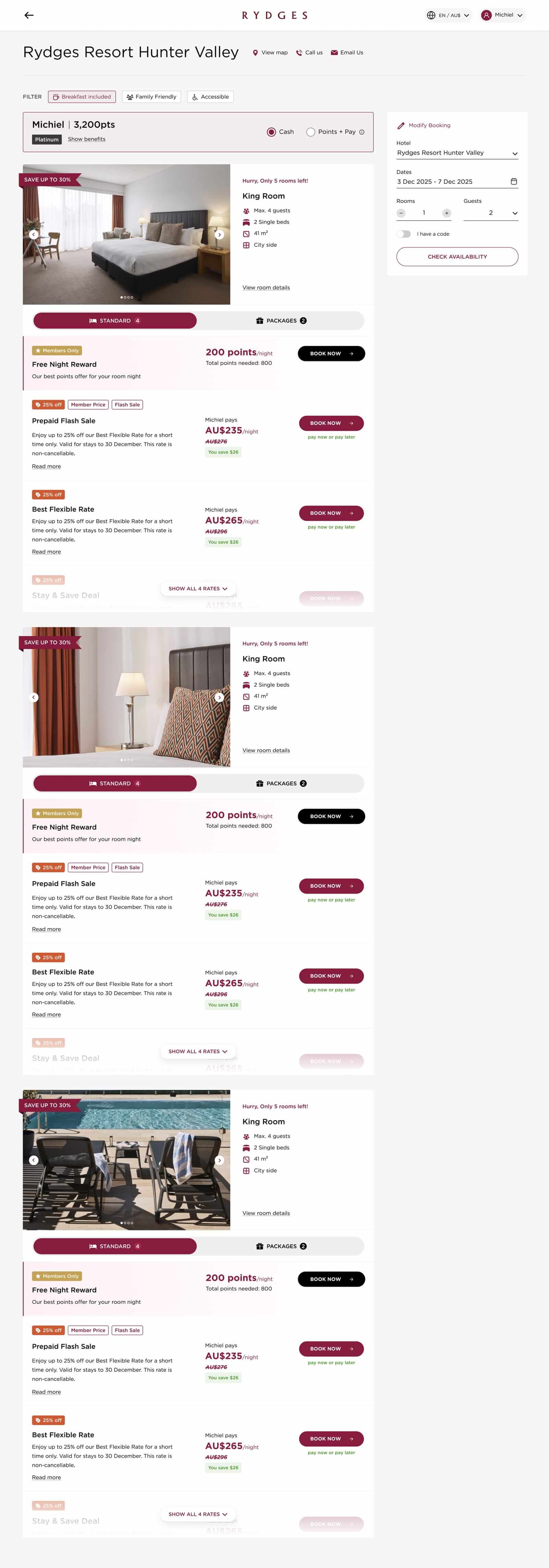EVT Hotels — Rooms & rates